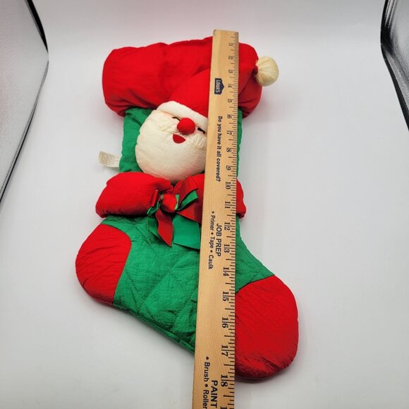 Lot of Vintage Christmas Decor Puffy Nylon Parachute Material - Santa & Reindeer - Picture 2 of 14